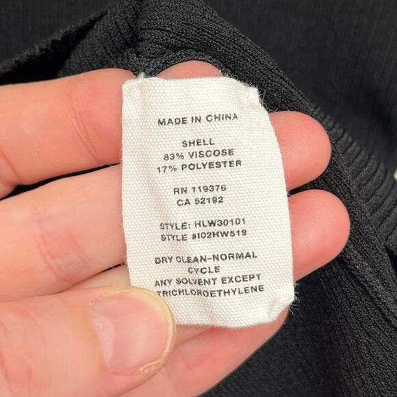 Helmut Lang Slash Asymmetric Cut Out Ribbed Knit Cropped Long Sleeve Tee Small - Picture 10 of 11